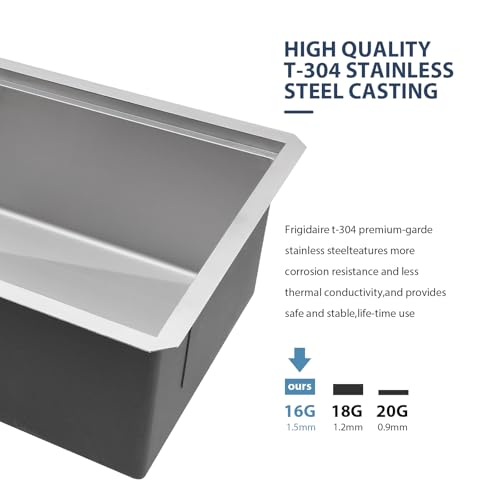 Lordear 36 Inch Undermount Kitchen Sink Stainless Steel 16 Gauge Workstation Single Bowl Handmade Kitchen Sinks Basin Under Counter, 36X19X10 Inch by Lordear - Used condition - Image 4