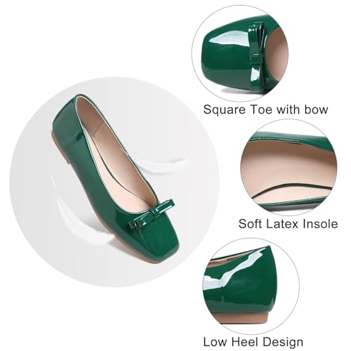 Image of Dear Time Women's Casual Foldable Ballet Flats Square Toe Ballerina Flats Shoes Comfortable