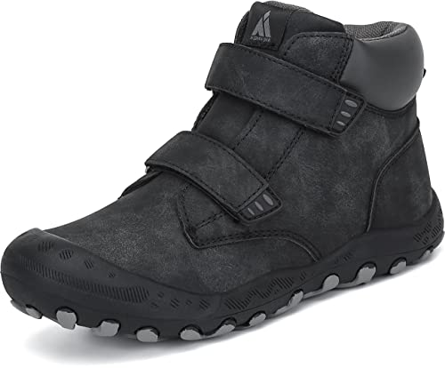 Mishansha Bottes d'hiver Garçons Filles Bottines Hiver Chaussures Trekking Enfants Bottes Noir GR.27