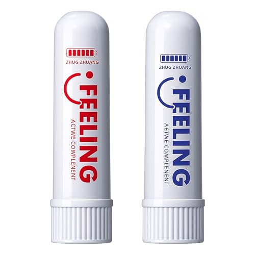 2 Pack Inhalador Nasal de Menta y Aceites Esenciales - Alivio Rápido para Congestión, Aromaterapia Refrescante, Mejora la Respiración