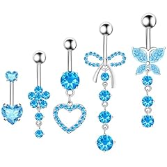 Blue CZ Belly Button Rings