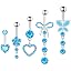 Blue CZ Belly Button Rings