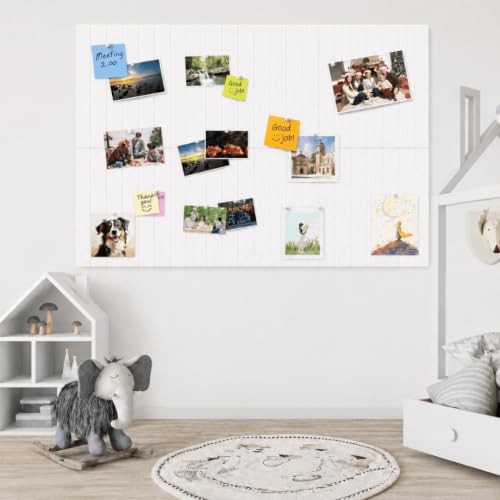 Image of QUIET CANVAS Acoustic Wall Slat Pinboard, 1x1ft, Pack 6, 50 PushPins White