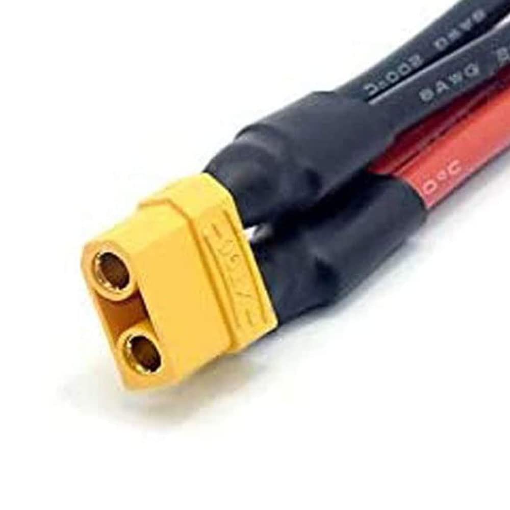 2pcs Conectores Paralelos XT90, Adaptador Conector XT-90 1-Hembra a 2-Machos, Arnés Divisor en Y con Cable de 3.94 Pulgadas 12 AWG