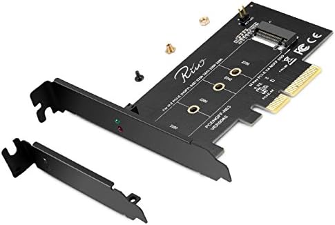 Rivo PCI-E Riser PCIe M.2 PCIe SSD to PCIe Express 3.0 x4 Adapter Card - Supports M2 NGFF PCI-e 3.0, 2.0 or 1.0, NVMe or AHCI, M-Key, 2280, 2260, 2242, 2230 Solid State Drives