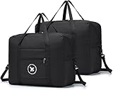 BAGZY Maleta Plegable 45x36x20 Bolsa Hombro Gimnasio Deportiva Weekend (40L Negro)