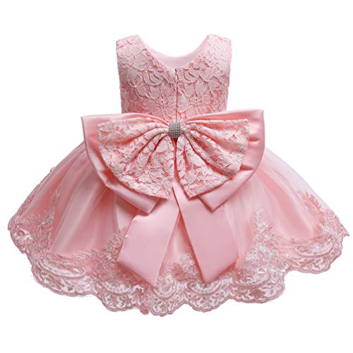Image of KILO&METERS Formal Prom Summer Wedding Girls Dresses A-line Sleeveless Knee Length Tutu Ruffle Kids Dress Princess Christeing Birthday Party Baby Dress 3T All Pink
