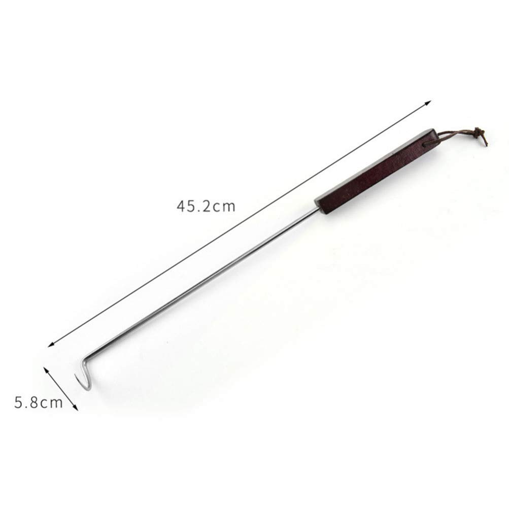 HEMOTON 2 Stücke Grillhaken Grillgabel Fleischwender Haken Fleischgabel Grillspieße Fleischspieße Fleisch Wendehaken Grillwender Braten BBQ Grill Werkzeug Lange Stil
