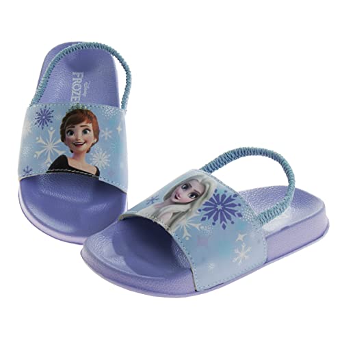 Image of Disney Minnie Mickey Encanto Lightning McQueen Lilo n Stich Sesame Street Little Mermaid Moana Slides Backstrap Slip-On Beach Sandals (Infant /Toddler /Little Kid)