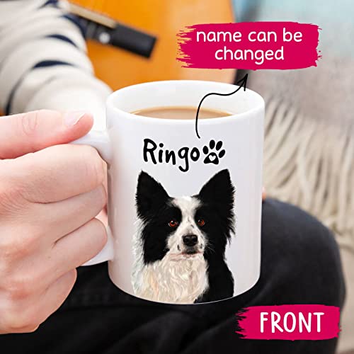 Personalized Border Collie Dog Mugs, Border Collie Coffee Mugs Custom Gift With Name, Funny Border Collie Mug Gifts For Dad Mom Dog Lovers, Custom Border Collie Mug, Border Collie Dog Cups 11oz