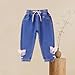 Toddler Kids 3D Bow Casual Jeans - Loose Elastic Waist Boys Girls Stretchy Denim Pants for 0-6 Years with Pockets
