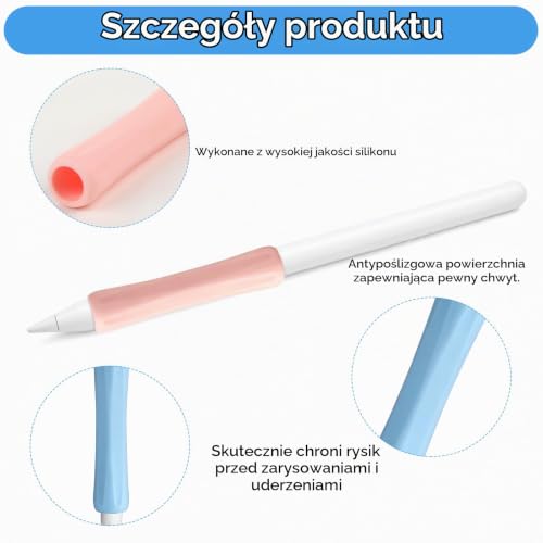 6 sztuk silikonowych uchwytów kompatybilnych z Apple Pencil 1. i 2
