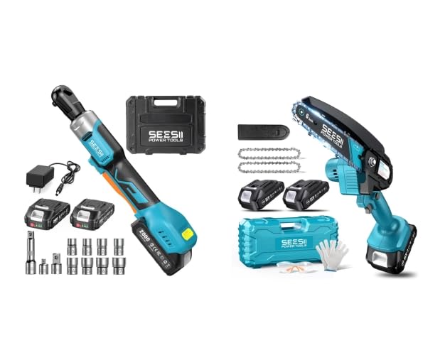SEESII Mini Chainsaw & Cordless Ratchet 3/8 inch