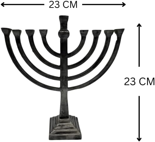 Menorah Candle Holder, Hanukkah menorah 9 Branch for Shabbat, Tabernacle, Home Decor Ornaments Table Centerpiece Display. (Antique)