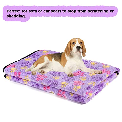 Super Soft Warm Fleece Pet Dog Blanket Mat Paw Print Puppy Throw Blanket For Car, Lap, Sofa And Pet Bed(47"×31",Xl) #TOP1