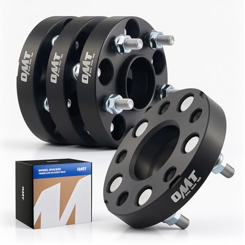 Orion Motor Tech 5x4.5 Hub Centric Wheel Spacers, 1" Black Wheel Spacers with M12x1.5 Studs Compatible with Honda Accord Honda Civic Honda CRV Acura RSX Acura TL, 64.1mm Bore Wheel Spacer Kit, 4pcs