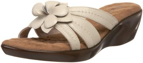 Walking Cradles Women's Cali Flowered Slide Sandal,Bone Nappa,9 M US