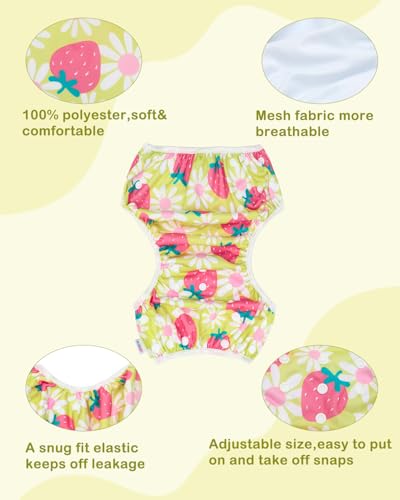Image of ALVABABY Swim Diapers 3pcs Baby & Toddler Snap One Size Reusable Adjustable Baby Boys' Swim Diapers for Swimming Lessons 3SWY84