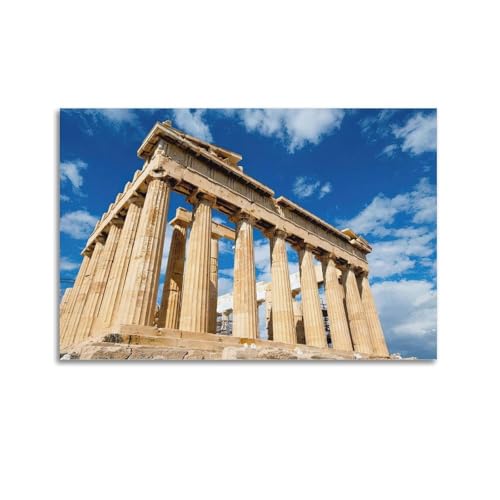 Cuadro decorativo en lienzo del Partenón de Atenas, elegante póster de la Acrópolis de 50 x 75 cm