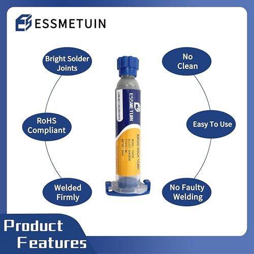 Sn42/Bi58 Lead Free Solder Paste (30g) & No Clean Soldering Flux(10cc) & Soler Wick for Electronic Soldering, SMD/SMT Remove - Thumbnail 2