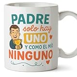 MUGFFINS taza papa con frase Padre solo hay uno y como el mío ninguno en Español 330 Ml/11 oz | regalos padre cumpleaños | navidad | Papá y mamá v1.2MA