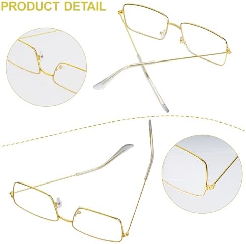 hoyuwak Fashion Blue Light Glasses Metal Gold Rectangular Glasses — 사진 3