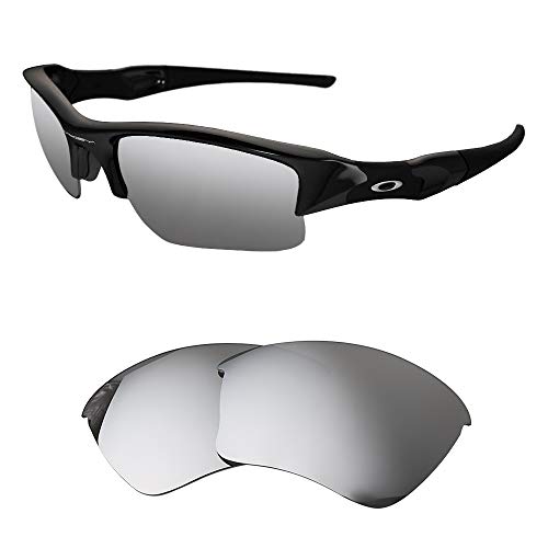 Anti-Peel Replacement Lenses for Oakley Half Jacket XLJ Half-Jacket XLJ Polarized Lenses with Multi Option (Titanium, MirrorShie