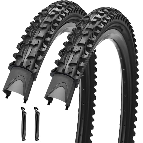 2 Pack 16/20/24 X 1.75/1.95/2.125 Bike Tires 16/20/24 Inch Folding Replacement Bicycle Tires Suitable for Mountain Beach Cruiser Bike Replacement Tires (16X1.95)