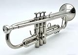 STRICH Bb Standard-Trompeten-Set für Anfänger, Blechblasinstrument für Schüler mit Hartschalenkoffer, Reinigungsset, Mundstücken 7C und 3C, Handschuhen – STR-1S, Silber