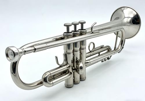 STRICH Bb Standard-Trompeten-Set für Anfänger, Blechblasinstrument für Schüler mit Hartschalenkoffer, Reinigungsset, Mundstücken 7C und 3C, Handschuhen – STR-1S, Silber