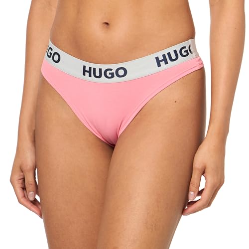 Thong Hugo Bold Logo string coton stretch femme rose poudré taille S