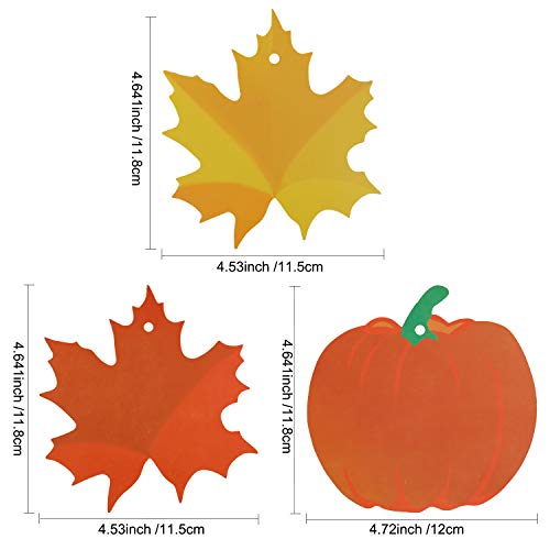 Konsait 36 Count Thanksgiving Swirl Hanging Decorations, Autumn Pumpkin Maple Leaf Hanging Swirls Decorations, Fall Themed Door Ceiling Decorations Favors Supplies For Thanksgiving Party Decor