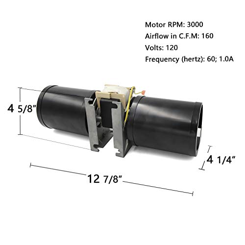 Hongso Gfk-160, Gfk-160A, Fireplace Blower Fan Kit With Ball Bearings Motor For Heat N Glo, Hearth And Home, Quadra Fire, Gti, Fasco, Regency Wood Stove Insert, Royal, Jakel, Nordica, Rotom #TOP1