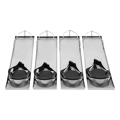 FALUSHAN Concrete Knee Boards, 2 Pair 28'' X 8''Slider Knee Boards Stainless Steel Concrete Board Slider Tools w/Concrete Knee Pads & Board Straps for Cement and Concrete Finishing