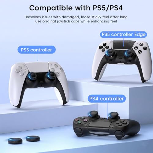 Image of Sounce Thumb Grip Caps for PS5 & PS4 Controllers (6 Pack), Anti-Slip Silicone Joystick Cover Caps for Analog Sticks, Enhanced Grip & Control (Black)