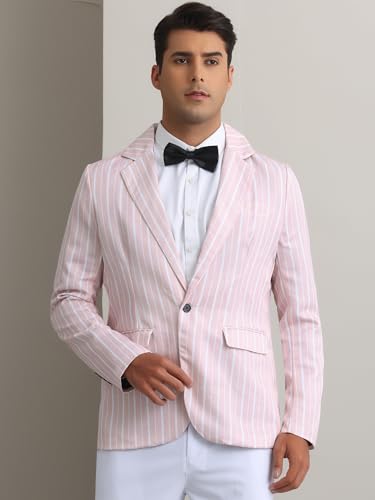 Lars Amadeus Striped Blazers for Men's One Button Slim Fit Contrasting Color Suit Jacket Business Stripe Sports Coats2