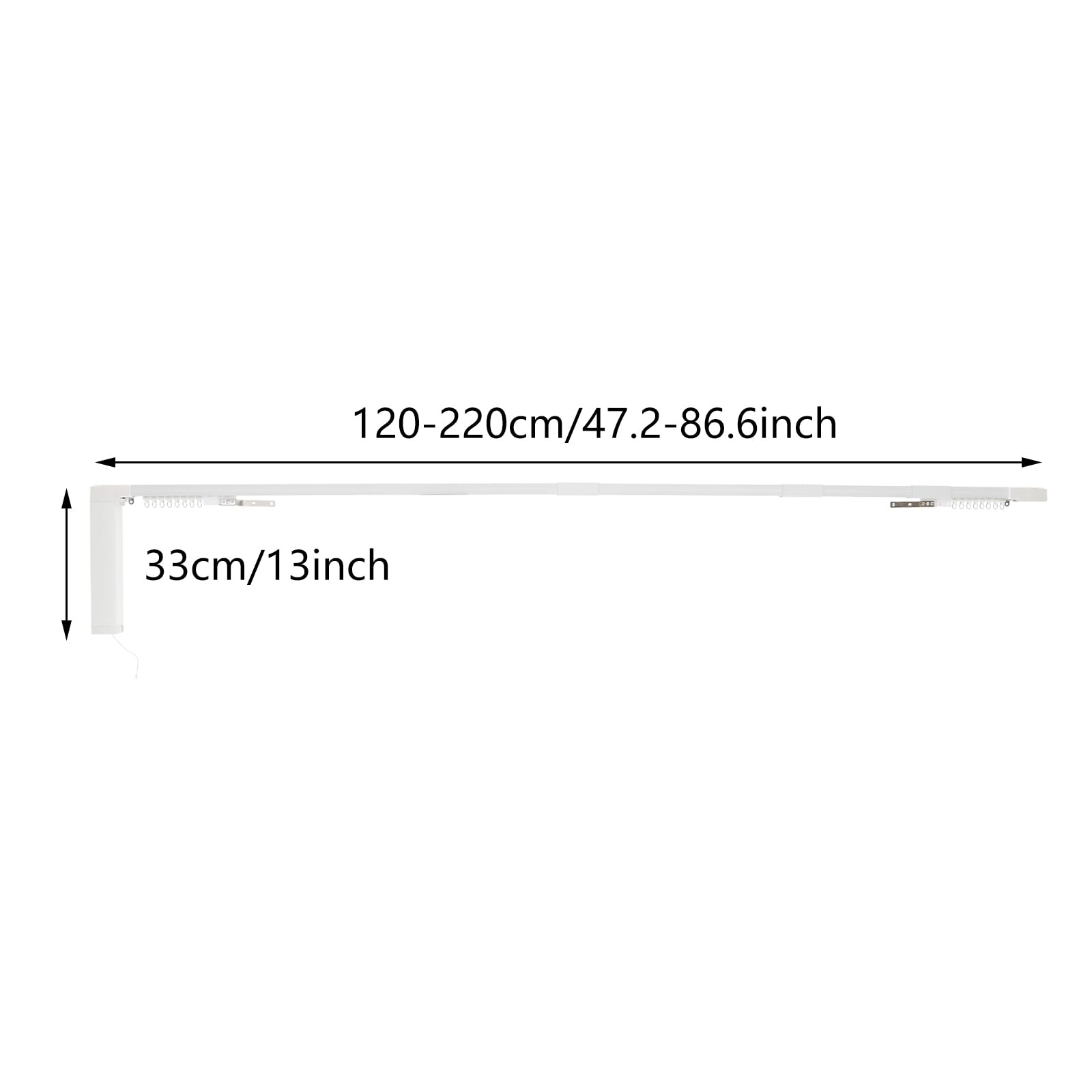 Binario Motorizzato per Tende con telecomando(entro 30m) e app,Tende Motorizzate fino a 40kg,sistema di binari per tende<38dB,120-220cm Binario Estensibile Motorizzato per Tende senza batteria