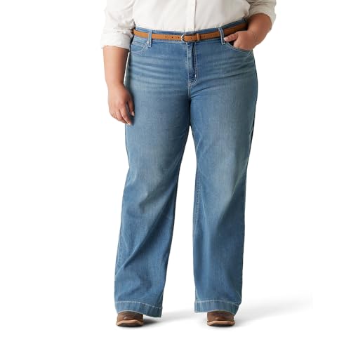 Signature by Levi Strauss & Co. Gold Women's True Wide Leg Trouser with Pocket Flap Mid-Rise Stretch Denim (Also Available in Plus)
