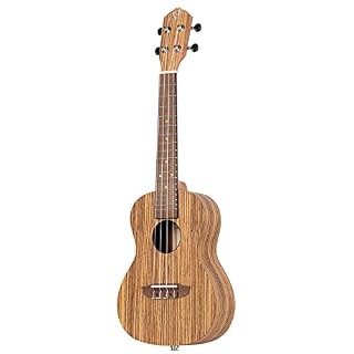 ORTEGA Ukulélé Concert Gaucher avec préampli Série Timber – Zebrawood Naturel + Housse luxe (RFU11ZE-L) - Les Beatles, Paul McCartney, John Lennon, RIngo Starr, George Harrison