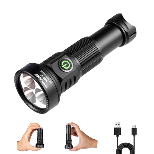 urFlamp V63-F High Lumens Flashlight, 3800 Lumens Ultra-Bright, Compact & Powerful LED Floodlight, USB-C Rechargeable, IP68 Waterproof, 308m Beam Distance