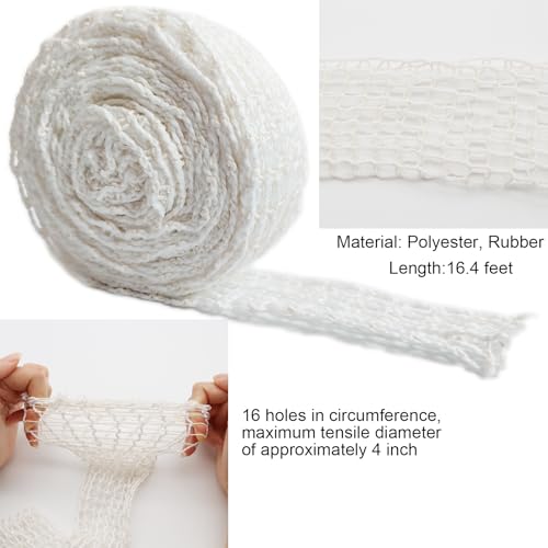 16.4ft Meat Netting Roll, Size 16 Ham Sock Elastic Netting, Elastic Smoked Meat Poultry Ham Netting Meat Butcher Twine Net sausage netting for Meat Cooking Smoking, or Drying