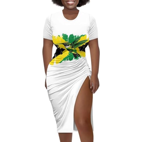 Image of Short Sleeve Dress for Women,Sexy Bodycon Dress,Plus Size Slit Dress,String Design s-4xl
