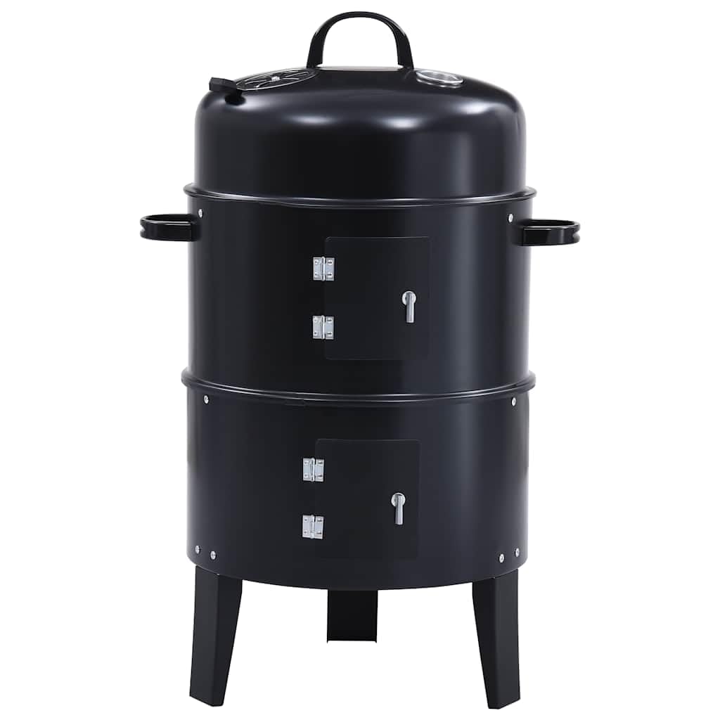 Barbacoa Ahumador de Carbón 3 en 1 40x80 cm | Asar, Cocinar y Ahumar, Termostato, Agua Incluida, Desmontable para Camping