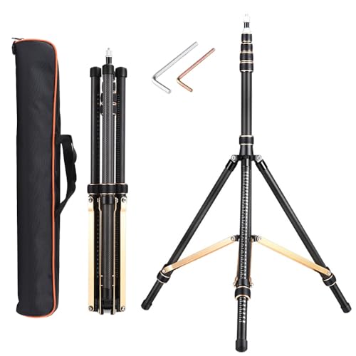 Image of Andoer 252cm /99in Adjustable Tripod Stand Video Light Stand Carbon Fiber 4-Section with Detachable Center Column 1 /4in & 3 /8in Screw for LED Video Light /Flash Light /Softbox /Reflector