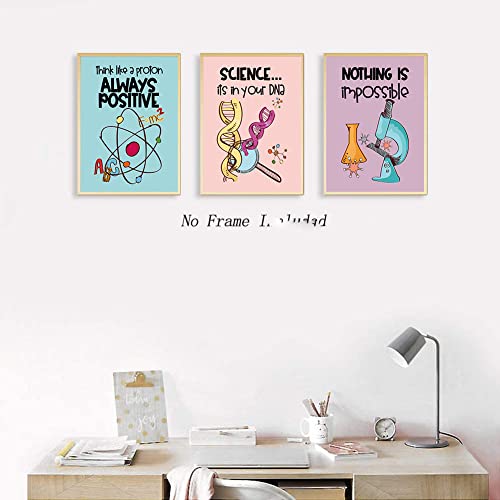 Image of TANXM Science Art Print Set,School Laboratory Decor, Classroom Wall Art,Science Explore Art Posters for Classroom Middle School Laboratory Library Study Decor, Set of 4 - No Frame,8 inchx10 inch