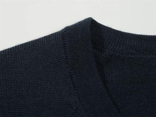 Men Wool Crew Neck Sweater Merino Wool V-Neck Sweaters Knit Long Sleeve Classic Pullover4