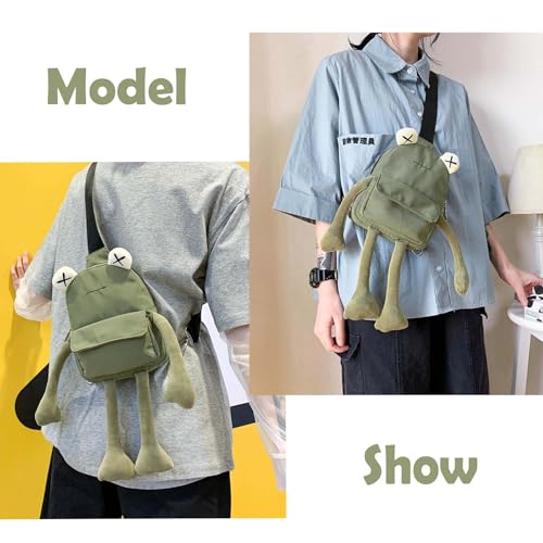 Cute Frog Crossbody Bag Unique Sling Shoulder Bag Backpack One Strap Messenger Plush Daypack2