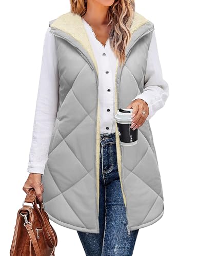 Veste polaire réversible femme gilet chaud sans manches à fermeture éclair