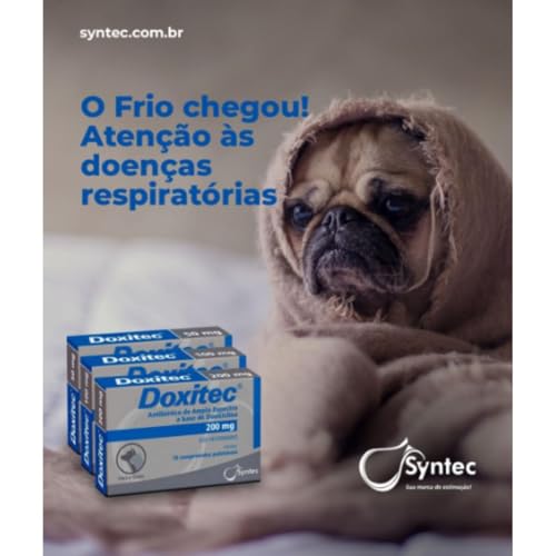Doxitec 100mg para Cachorro Gato Pet 16 comprimidos Doxiciclina Amplo Espectro Doença do Carrapato