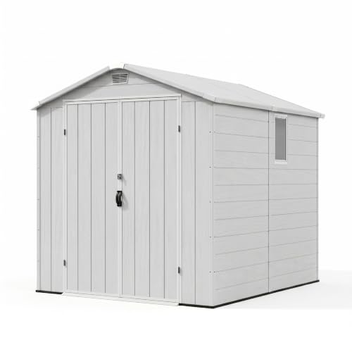 Image of Devoko 6x10 FT Plastic Storage Shed with Floor, Large Resin Outdoor Sheds